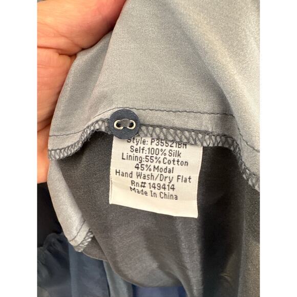 Johnny Was Pete & Greta Silk Tiered Long Sleeve Baby Doll Midi Dress, Small - Picture 4 of 8